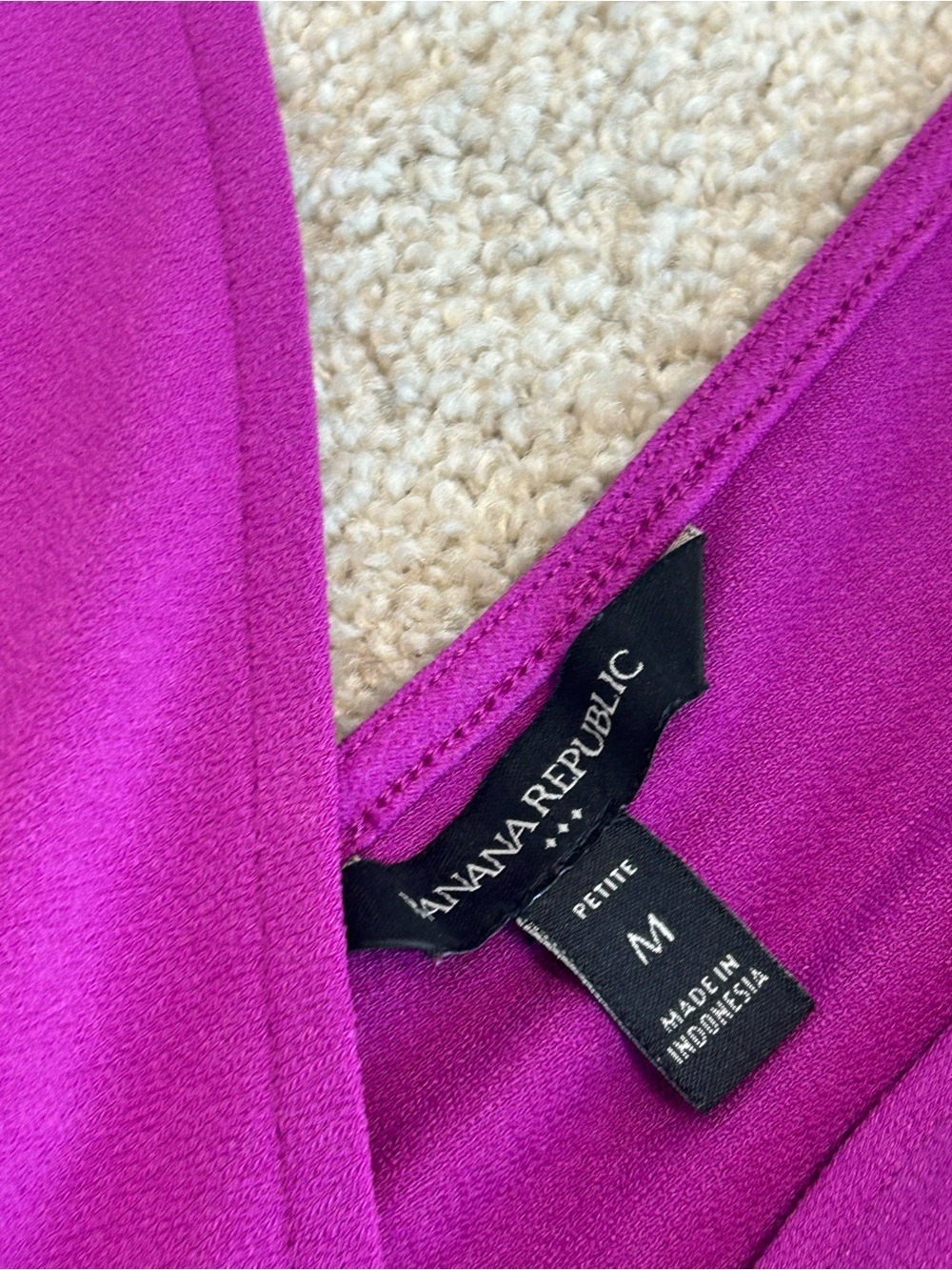 Banana Republic Petite Magenta Purple Sleeveless Midi Dress Tie Waist Sz M NWOT - Picture 11 of 13